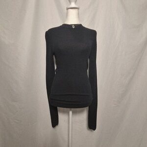 Alexander Wang Micro Waffle Grid Knit Streetwear Minimalist E Girl Sweatshirt S